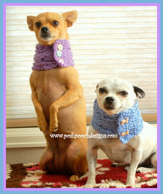 Crochet Cable Stitch Dog Cowl With Buttons