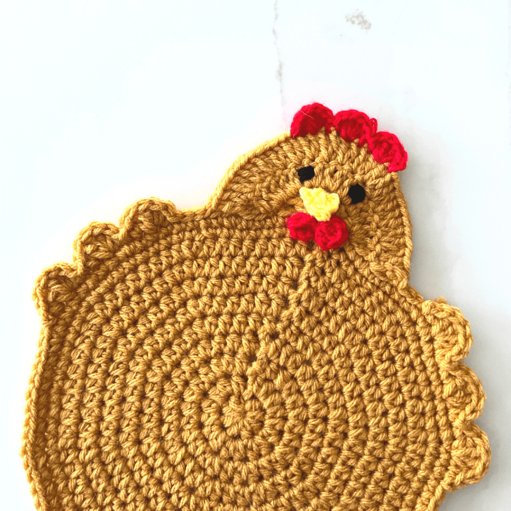 Create Your Own Charming Crochet Farmhouse Chicken Potholder — Step-by-Step Guide
