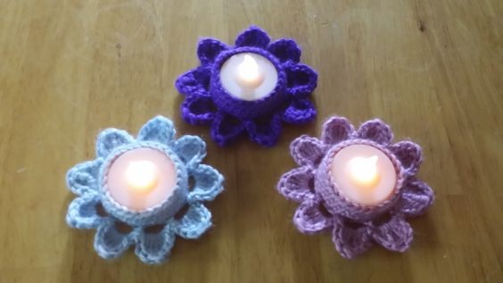 Create Your Own Crochet Spring Flower Tea Light Holder - Step-by-Step Guide