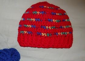 Crochet Kids Beanie with Narrow Stripes