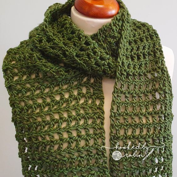 Crochet Chunky Mesh Scarf