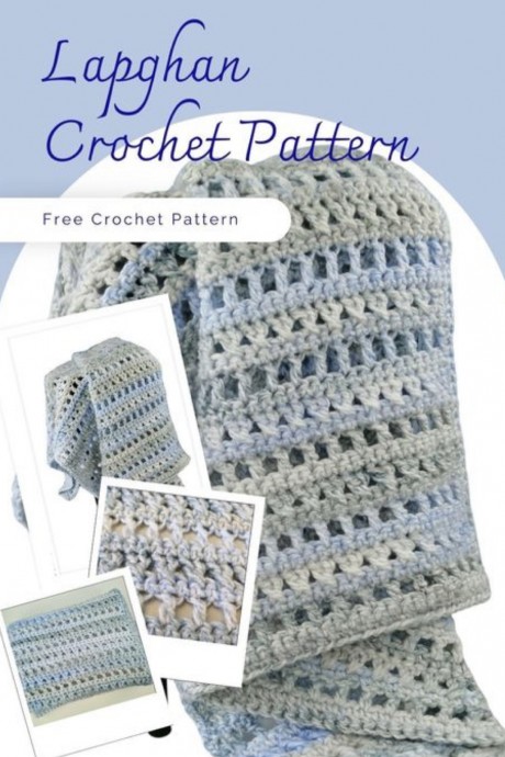Crochet Lapghan with Open Double and Cross Stitch