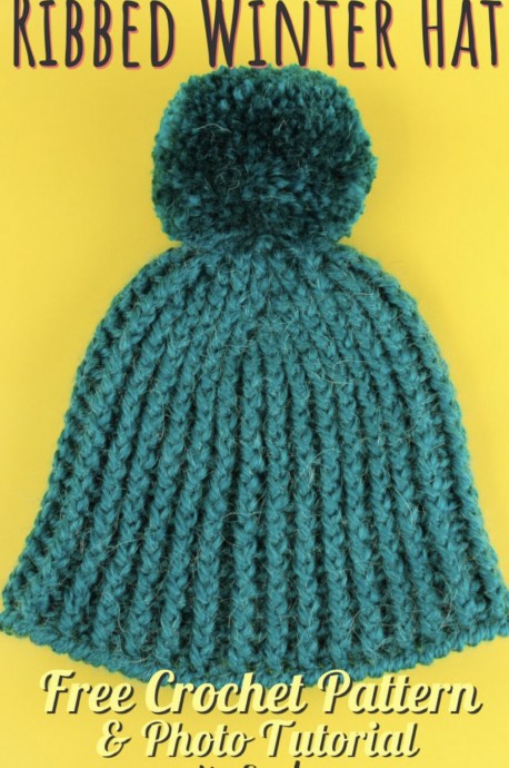 Crochet Ribbed Winter Hat