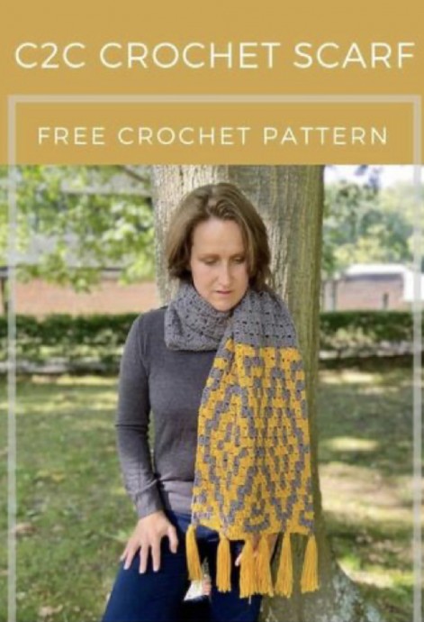 Free C2C Crochet Scarf Pattern