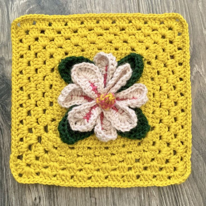 Crochet Spring Blooms Misty Magnolia Square