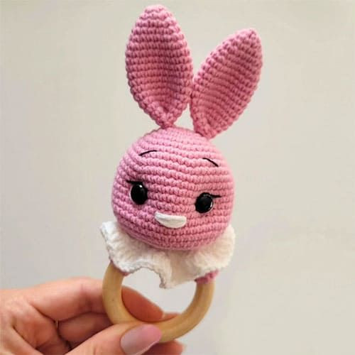 Crochet Bunny Baby Rattle Amigurumi