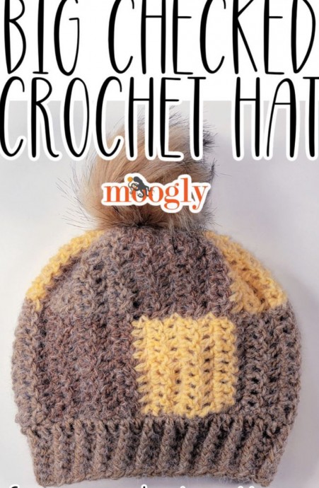 Crochet Big Checked Hat (Free Pattern)