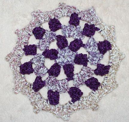 Crochet Purple Popcorn Doily