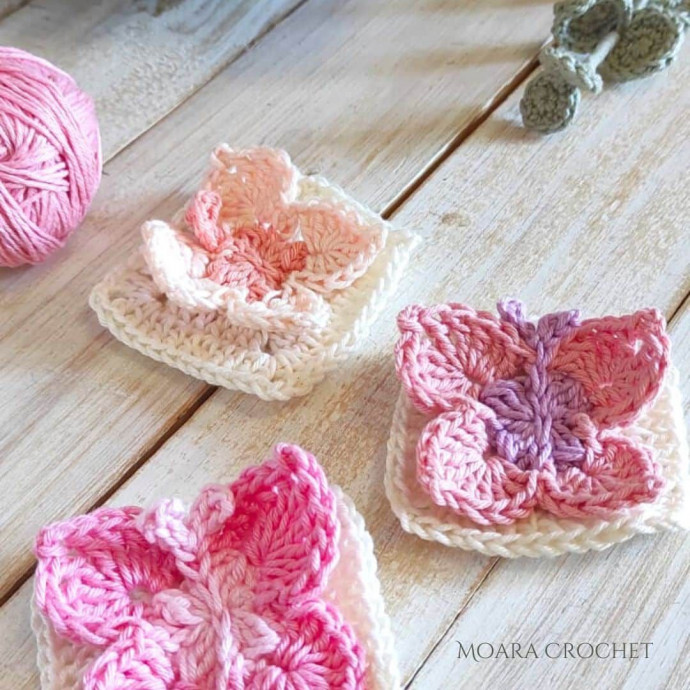 Crochet Butterfly Granny Square