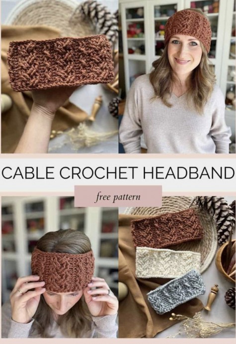 Cable Crochet Headband