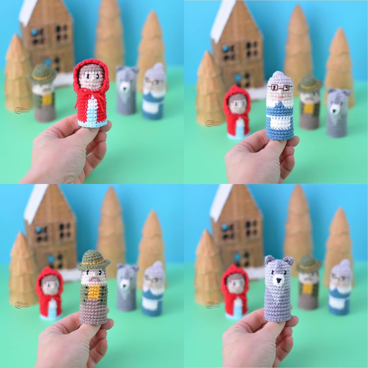Create Adorable Crochet Little Red Riding Hood Finger Puppets for Endless Fun and Creativity