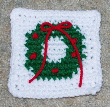 Crochet Row Count Wreath Coaster