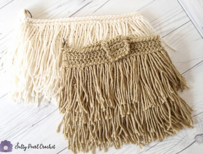 Crochet Fringe Clutch Purse