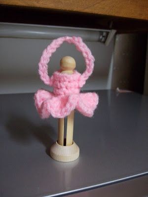 Crochet Ballerina Clothespin Doll