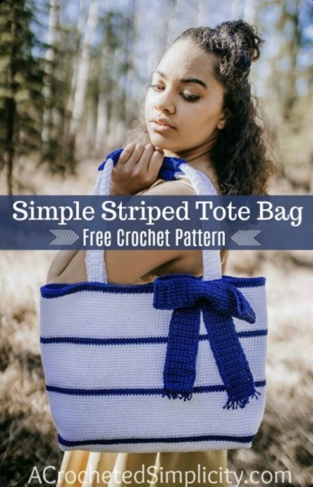 Simple Striped Tote Bag - Free Crochet Pattern