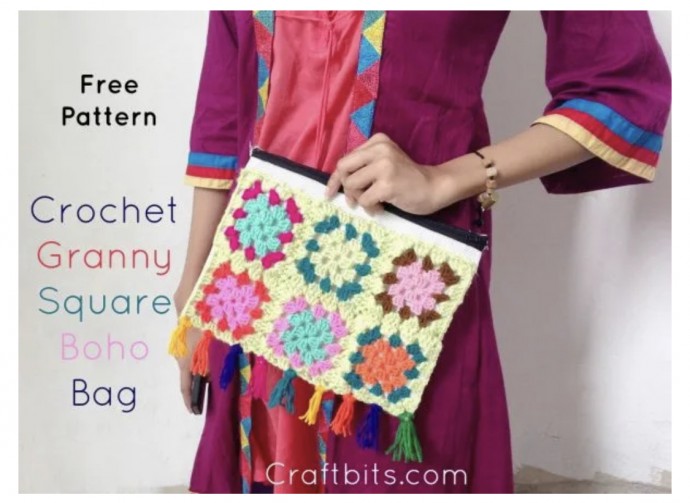 Crochet Colorful Granny Bag