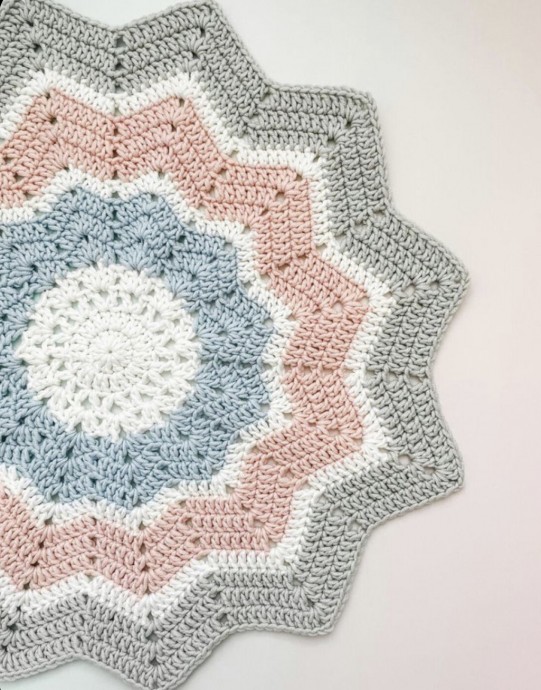 Free 12 Point Star Crochet Blanket Pattern