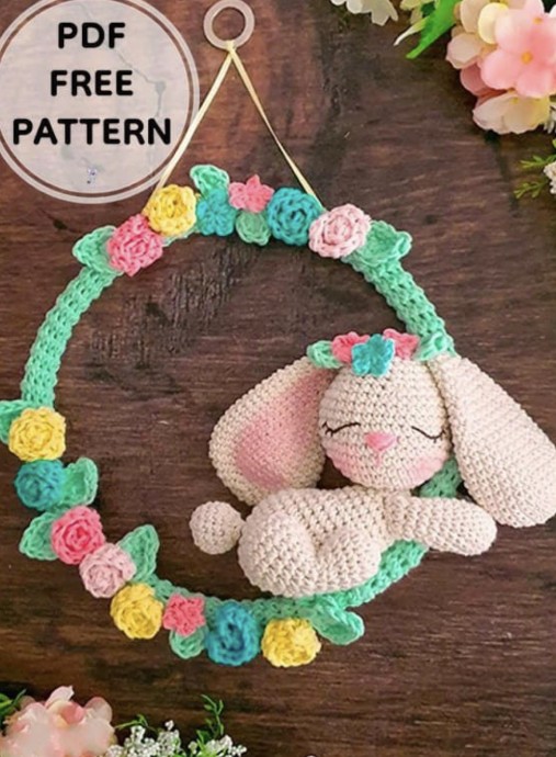Crochet Bunny Wreath Amigurumi Free Pattern