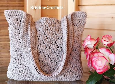 Create Your Own Stylish Crochet Shells Tote Bag - A Perfect Accessory for Any Occasion