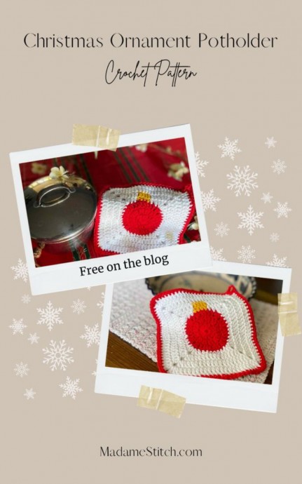 Crochet Christmas Potholder (Free Pattern)