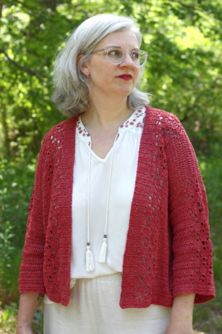 Crochet Lace Sleeve Cardigan