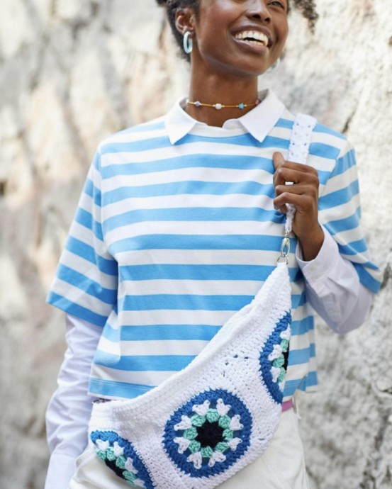 Crochet Evil Eye Sling Satchel