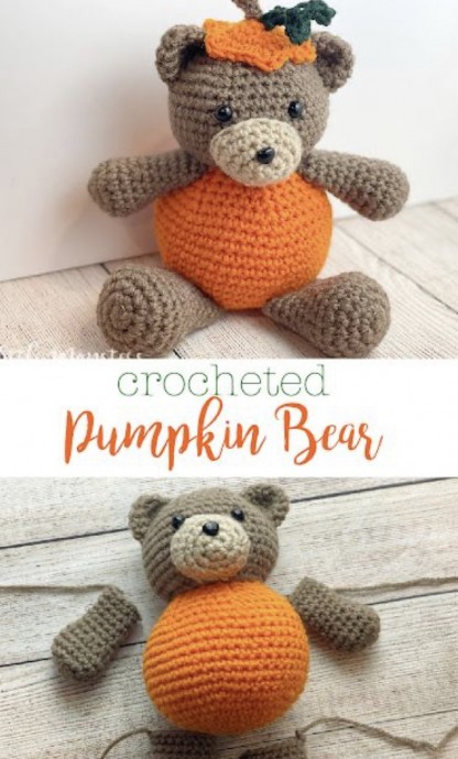 Crochet Pumpkin Bear