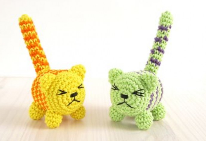 Crochet Stripy Cat Rattle