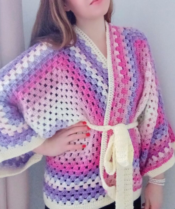 Crochet Feminine Hexagon Cardigan