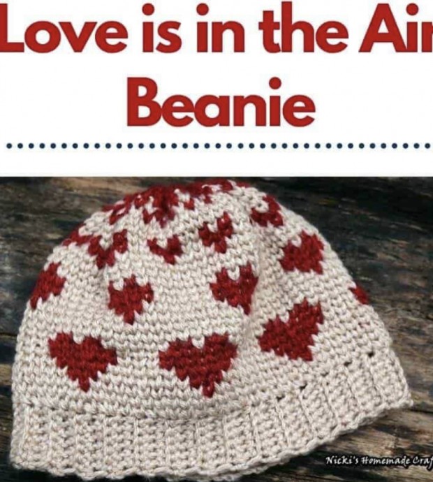 Crochet Heart Beanie