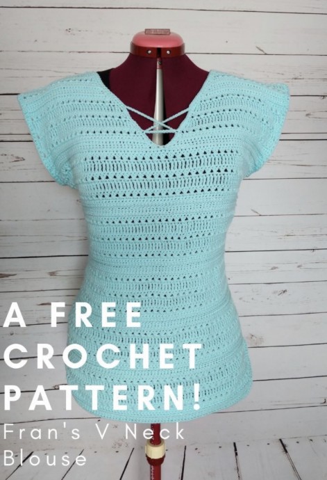 V Neck Blouse (Free Crochet Pattern)