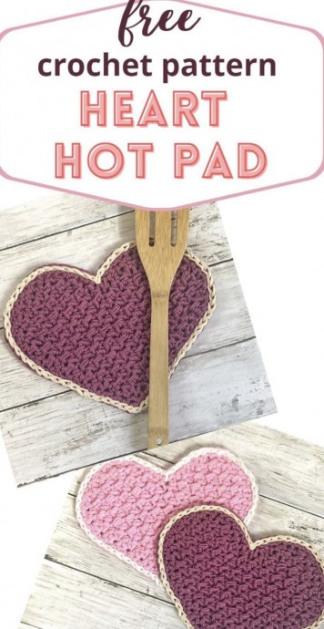 Crochet Heart Hot Pad