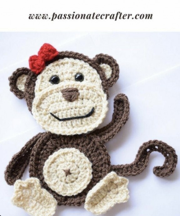 Free Crochet Monkey Applique Pattern