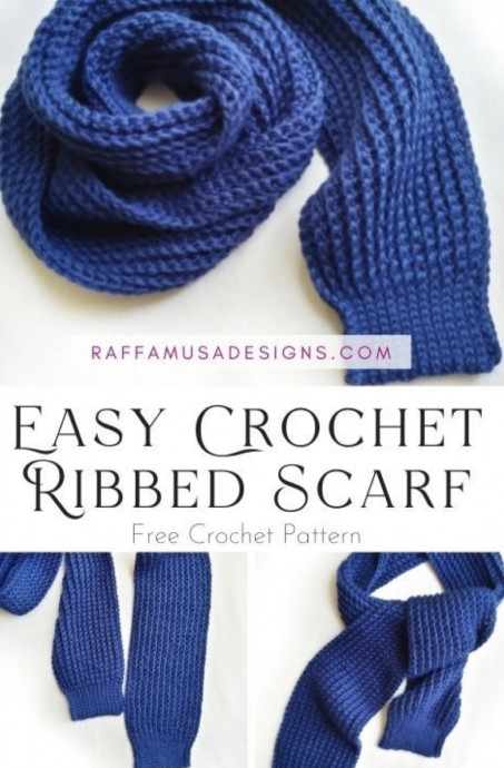 Crochet Ribbed Scarf