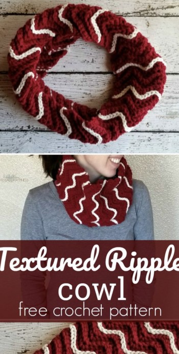Crochet Textured Ripple Cowl (Free Pattern)