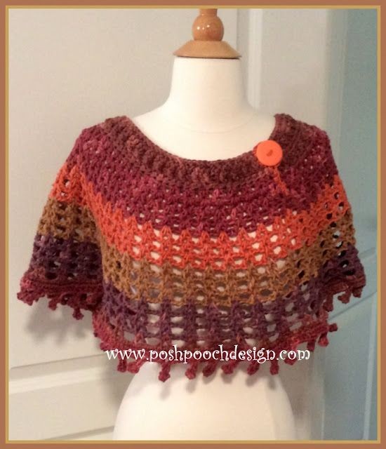 Crochet Fall Colors Ponchette