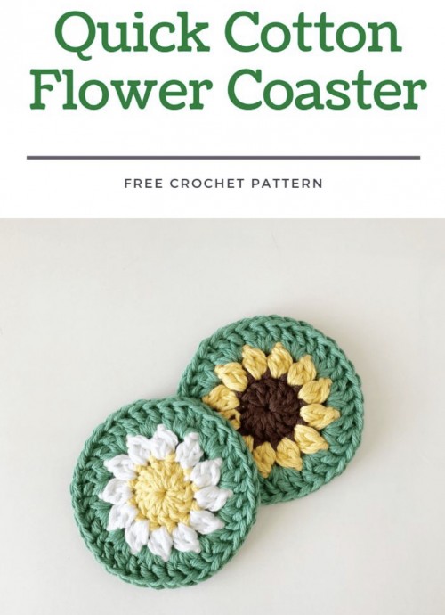 Quick Cotton Flower Coaster Crochet Pattern