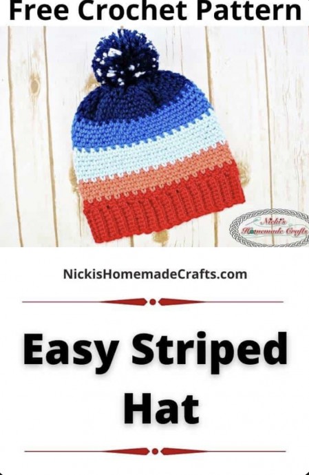 Free Crochet Pattern: Sunset Hat with Night Sky Pom-Pom