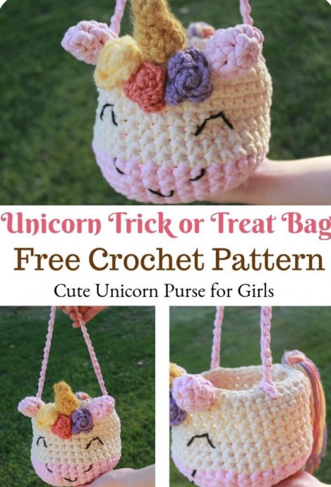 Cute Unicorn Crochet Bag