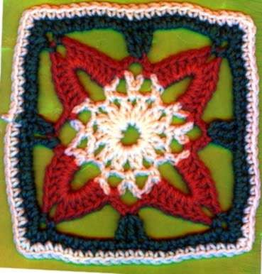 Crochet Spades Granny Square