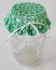 Create a Charming Green Lid Cover Using Cluster Stitch for Your Kitchen Decor