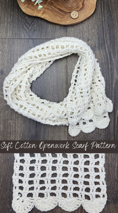 Soft Cotton Openwork Scarf Pattern