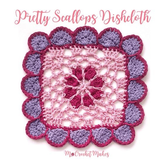 Crochet Pretty Scallops Dishcloth