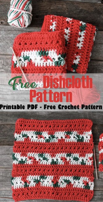 Crossed Double Stitch Crochet Dishcloth