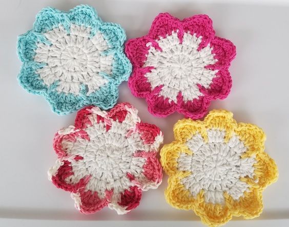 Crochet Sitting on a Flower Coaster
