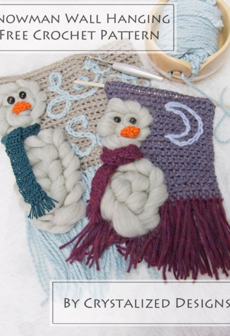 Crochet Snowman Wall Hanging