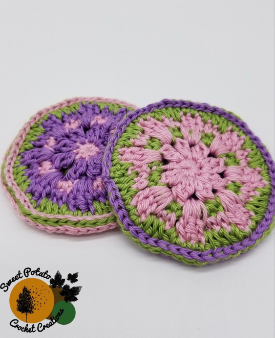 Crochet Picking Posies Face Scrubby