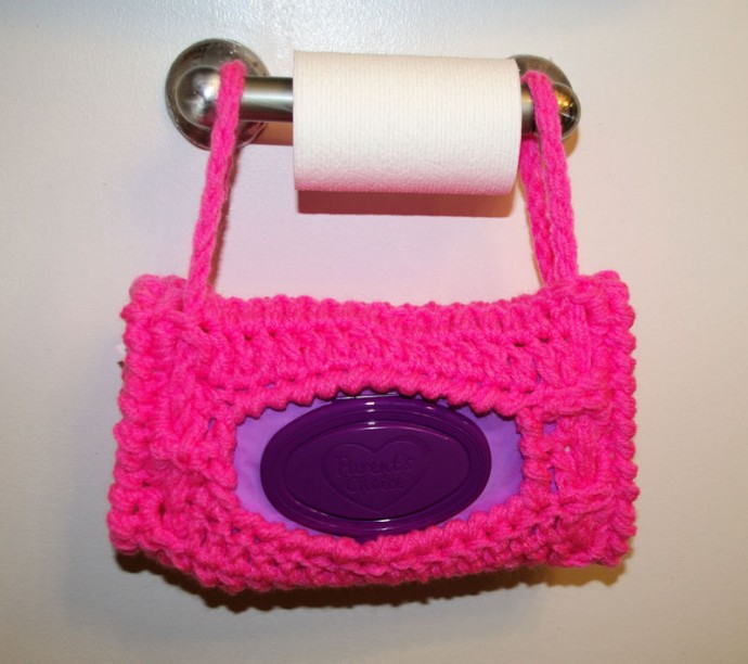 Crochet Hanging Wipes Holder