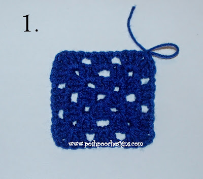 Crochet American Flag 12 Inch Granny Square