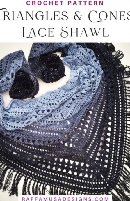 Create a Beautiful Lace Shawl with Triangles and Cones - Perfect for Intermediate Crocheters Create a Beautiful Lace Shawl with Triangles and Cones - Perfect for Intermediate Crocheters